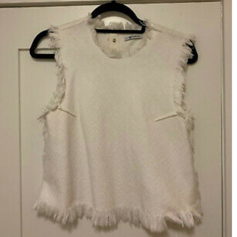 Alexander Wang Frayed Sleeveless Crop Top